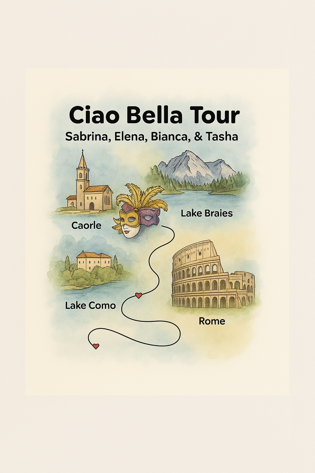Custom Illustrated Travel Memory Map